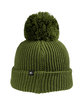 Outdoor Cap Oversized Watch Cap With Pom olive ModelSide