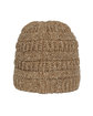 Outdoor Cap Cable Knit Beanie heathered brown ModelBack