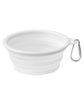 Prime Line Collapsible Pet Bowl With Carabiner white ModelSide