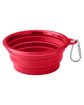 Prime Line Collapsible Pet Bowl With Carabiner red ModelSide