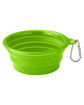 Prime Line Collapsible Pet Bowl With Carabiner lime ModelSide