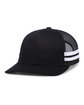 Pacific Headwear Low-Profile Stripe Trucker Cap black/ white ModelQrt