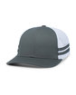 Pacific Headwear Low-Profile Stripe Trucker Cap grph/ wht/ grph ModelQrt