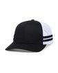 Pacific Headwear Low-Profile Stripe Trucker Cap blk/ white/ blk ModelQrt