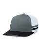 Pacific Headwear Low-Profile Stripe Trucker Cap grph/ wht/ blk ModelQrt