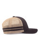 Pacific Headwear Low-Profile Stripe Trucker Cap brown/ khk/ brwn ModelSide