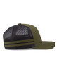 Pacific Headwear Low-Profile Stripe Trucker Cap moss/ l chr/ mos ModelSide