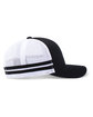 Pacific Headwear Low-Profile Stripe Trucker Cap blk/ white/ blk ModelSide