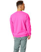Hanes Unisex Ecosmart Crewneck Sweatshirt safety pink ModelBack