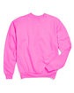 Hanes Unisex Ecosmart Crewneck Sweatshirt safety pink FlatFront