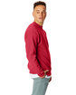 Hanes Unisex Ecosmart Crewneck Sweatshirt deep red ModelSide