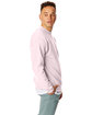 Hanes Unisex Ecosmart Crewneck Sweatshirt pale pink ModelSide