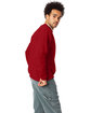 Hanes Unisex Ecosmart Crewneck Sweatshirt red pepper hthr ModelSide