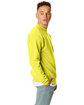 Hanes Unisex Ecosmart Crewneck Sweatshirt safety green ModelSide