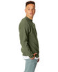 Hanes Unisex Ecosmart Crewneck Sweatshirt fatigue green ModelSide