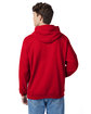 Hanes Unisex Ecosmart Pullover Hooded Sweatshirt deep red ModelBack