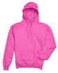 Hanes Unisex Ecosmart Pullover Hooded Sweatshirt safety pink FlatFront