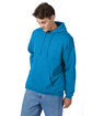 Hanes Unisex Ecosmart Pullover Hooded Sweatshirt teal ModelQrt