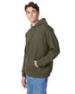 Hanes Unisex Ecosmart Pullover Hooded Sweatshirt fatigue green ModelQrt