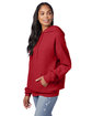 Hanes Unisex Ecosmart Pullover Hooded Sweatshirt heather red ModelQrt