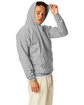 Hanes Unisex Ecosmart Pullover Hooded Sweatshirt light steel ModelSide