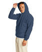Hanes Unisex Ecosmart Pullover Hooded Sweatshirt heather navy ModelSide