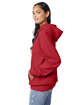 Hanes Unisex Ecosmart Pullover Hooded Sweatshirt heather red ModelSide