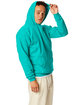Hanes Unisex Ecosmart Pullover Hooded Sweatshirt athletic teal ModelSide