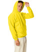 Hanes Unisex Ecosmart Pullover Hooded Sweatshirt athletic yellow ModelSide