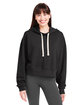 Glyder Ladies' Vintage Oversized Cropped Hooded Sweatshirt  