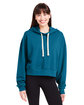 Glyder Ladies' Vintage Oversized Cropped Hooded Sweatshirt  