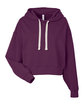 Glyder Ladies' Vintage Oversized Cropped Hooded Sweatshirt mulberry OFFront