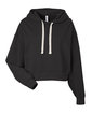 Glyder Ladies' Vintage Oversized Cropped Hooded Sweatshirt black OFFront