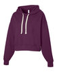 Glyder Ladies' Vintage Oversized Cropped Hooded Sweatshirt mulberry OFQrt