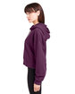 Glyder Ladies' Vintage Oversized Cropped Hooded Sweatshirt mulberry ModelSide