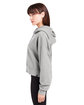 Glyder Ladies' Vintage Oversized Cropped Hooded Sweatshirt ash grey ModelSide