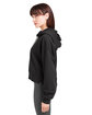 Glyder Ladies' Vintage Oversized Cropped Hooded Sweatshirt black ModelSide