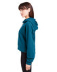 Glyder Ladies' Vintage Oversized Cropped Hooded Sweatshirt moroccan blue ModelSide