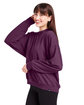 Glyder Ladies' Vintage Oversized Crew Pullover mulberry ModelQrt