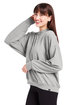 Glyder Ladies' Vintage Oversized Crew Pullover ash grey ModelQrt