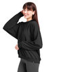 Glyder Ladies' Vintage Oversized Crew Pullover black ModelQrt