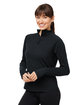 Glyder Ladies' Marbled Jersey Fairway Quarter-Zip black marble ModelQrt