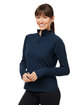 Glyder Ladies' Marbled Jersey Fairway Quarter-Zip navy marble ModelQrt