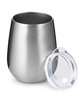 Prime Line 10oz Stemless Vacuum Wine Tumbler With Lid silver ModelSide