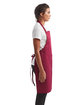 Artisan Collection by Reprime Unisex 'Colours' Recycled Bib Apron with Pocket burgundy ModelSide