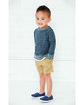 Rabbit Skins Toddler Harborside Melange French Terry Crewneck with Elbow Patches  Lifestyle
