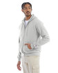 Champion Adult Powerblend Full-Zip Hooded Sweatshirt silver grey ModelQrt