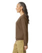 Gildan Adult Softstyle Fleece Crew Sweatshirt brown savana ModelSide