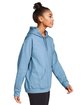 Gildan Adult Softstyle Fleece Pullover Hooded Sweatshirt stone blue ModelSide