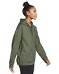 Gildan Adult Softstyle Fleece Pullover Hooded Sweatshirt military green ModelSide